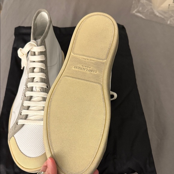 SAINT LAURENT White and Gray High-Tops, BRAND NEW! EU 43,5 paid 1200$ Authentic - Picture 8 of 13
